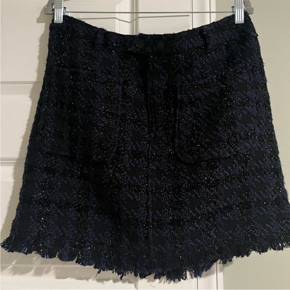 Scotch‎ & Soda Tweed Mini Skirt - Black and Blue size XL - Picture 3 of 6